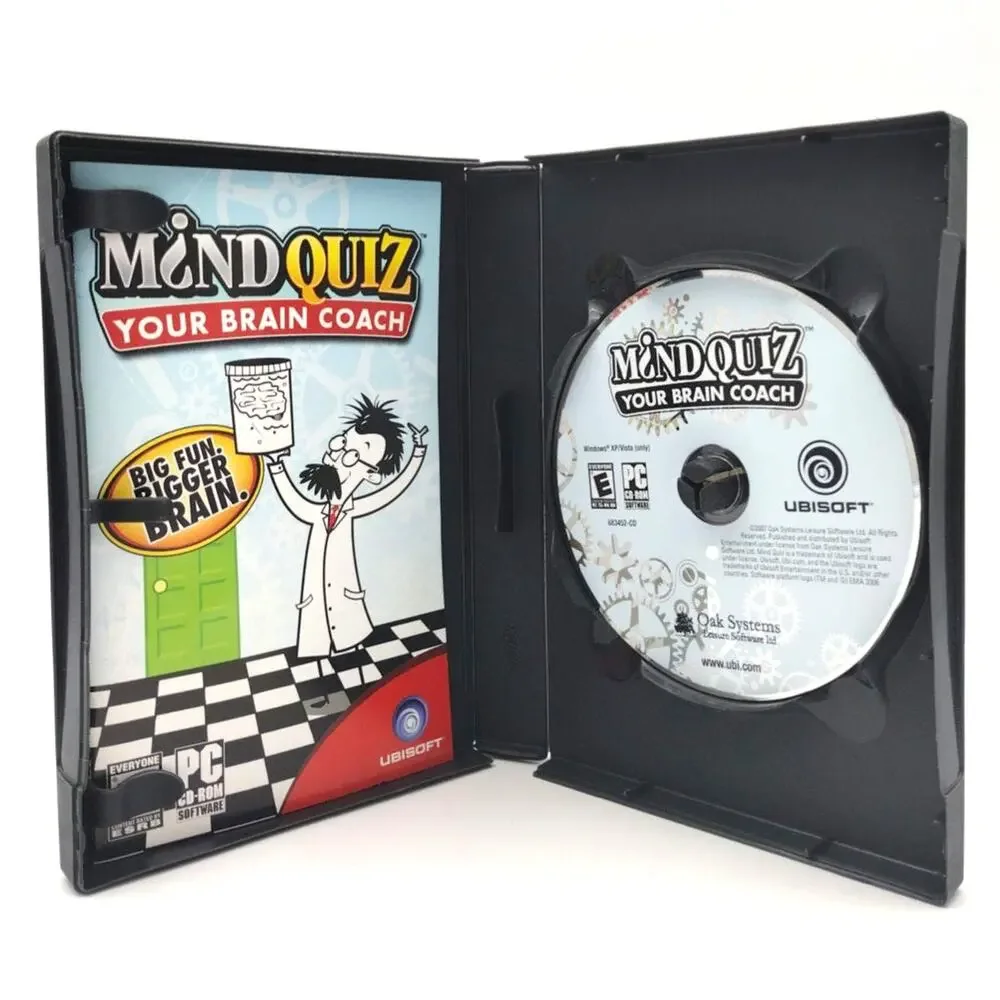 Mind Quiz: Your Brain Coach PC 2007 video game Educational Used With Manual